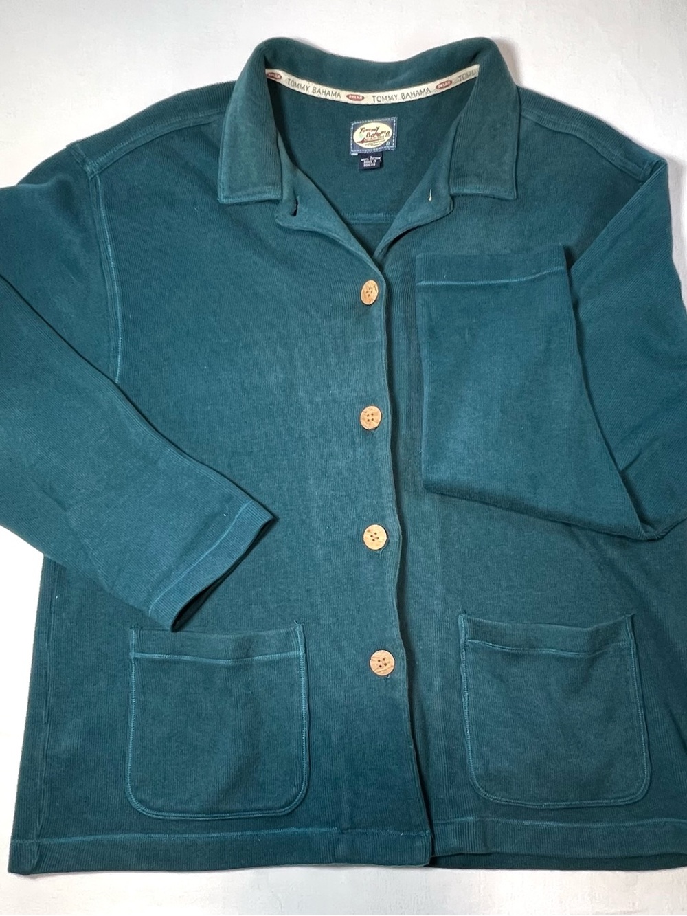 Tommy Bahama Deep Teal Button-Front Sweater